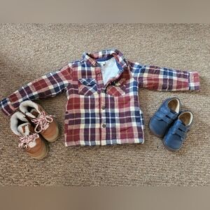 Tommy Bahama Plaid Flannel Jacket with Shoes Set